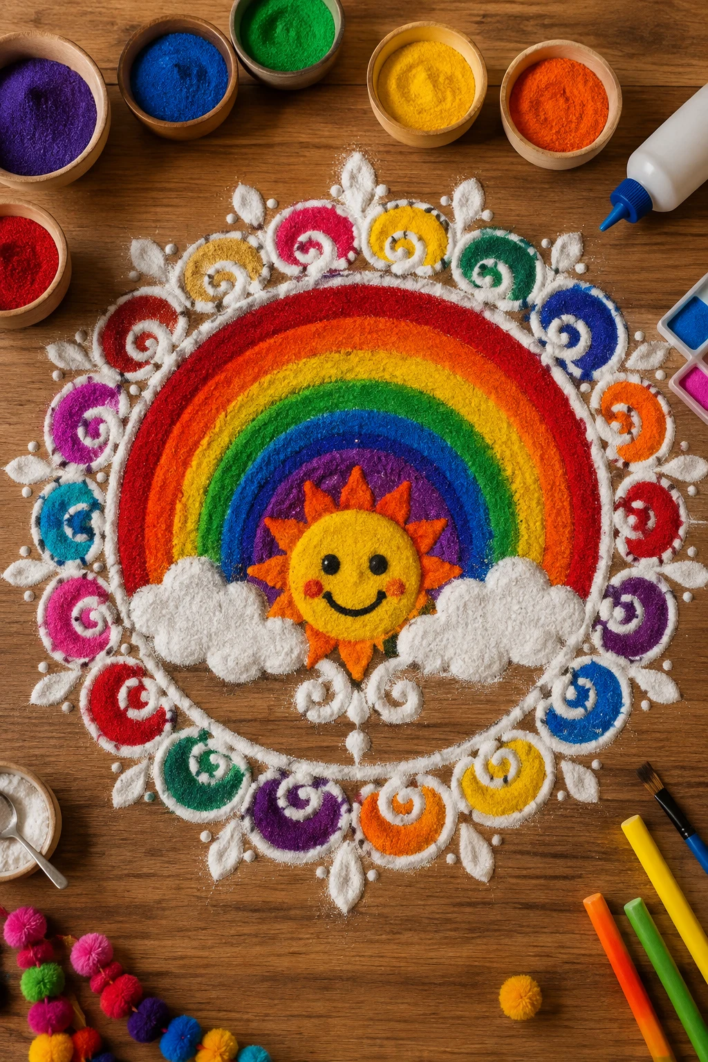 Kids' Rainbow Rangoli — indian rangoli designs style outfit