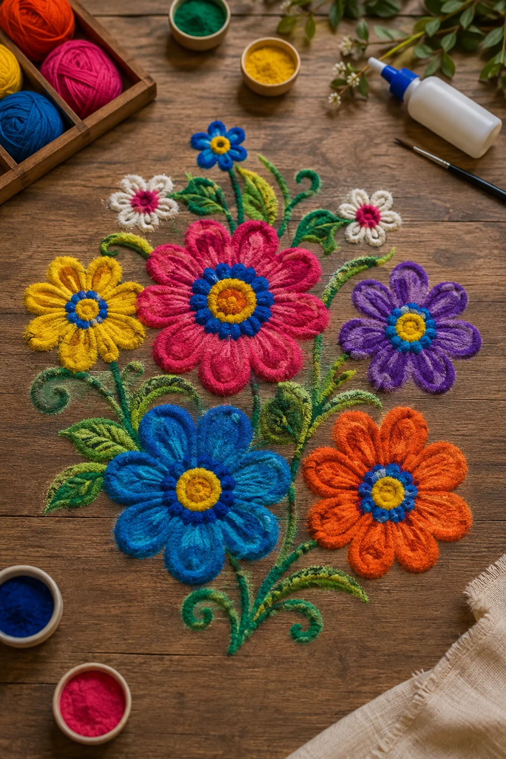 Freehand Flower Garden — indian rangoli designs style outfit