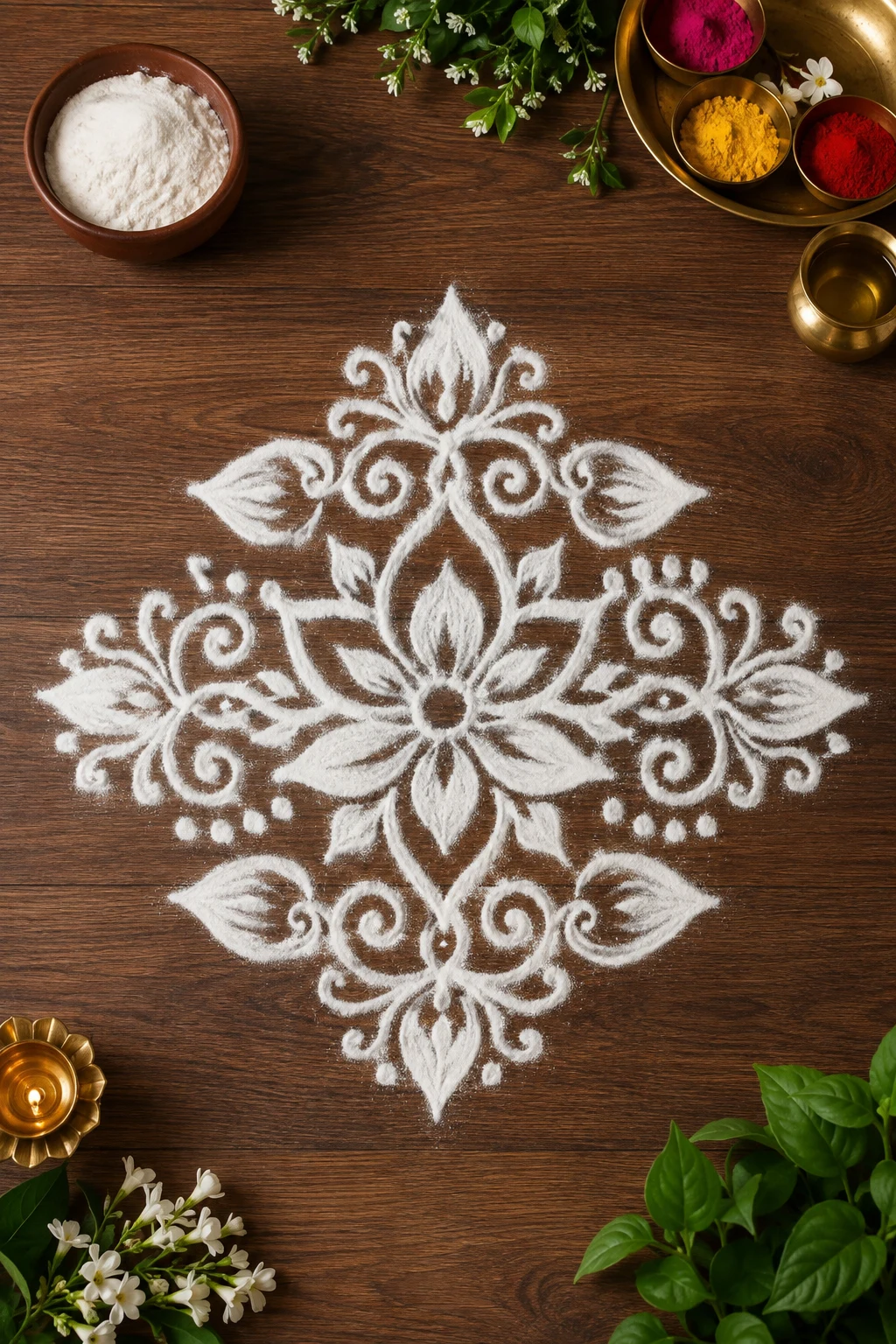 Rice Flour Traditional Rangoli — latest rangoli designs creative style outfit