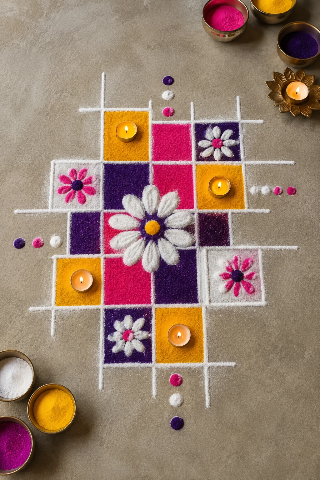 Latest Rangoli Designs Creative With a Modern Grid — latest rangoli designs creative style outfit