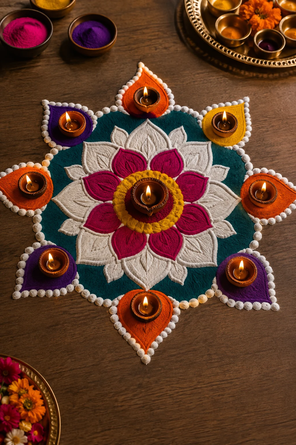 Diya Glow Rangoli — latest rangoli designs creative style outfit
