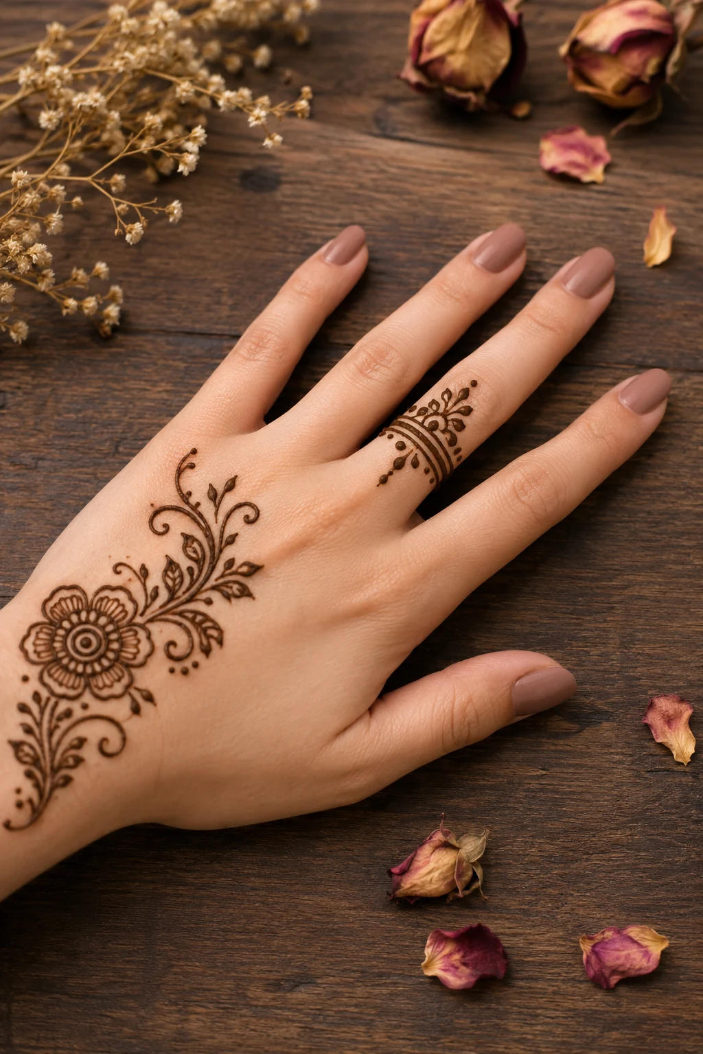 Ring-Finger Mehndi Accent — latest simple mehndi designs style outfit