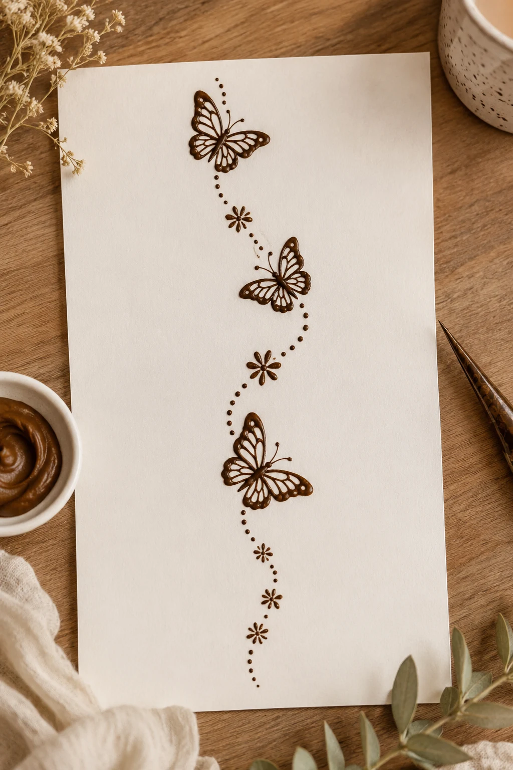 Tiny Butterfly Trail — latest simple mehndi designs style outfit