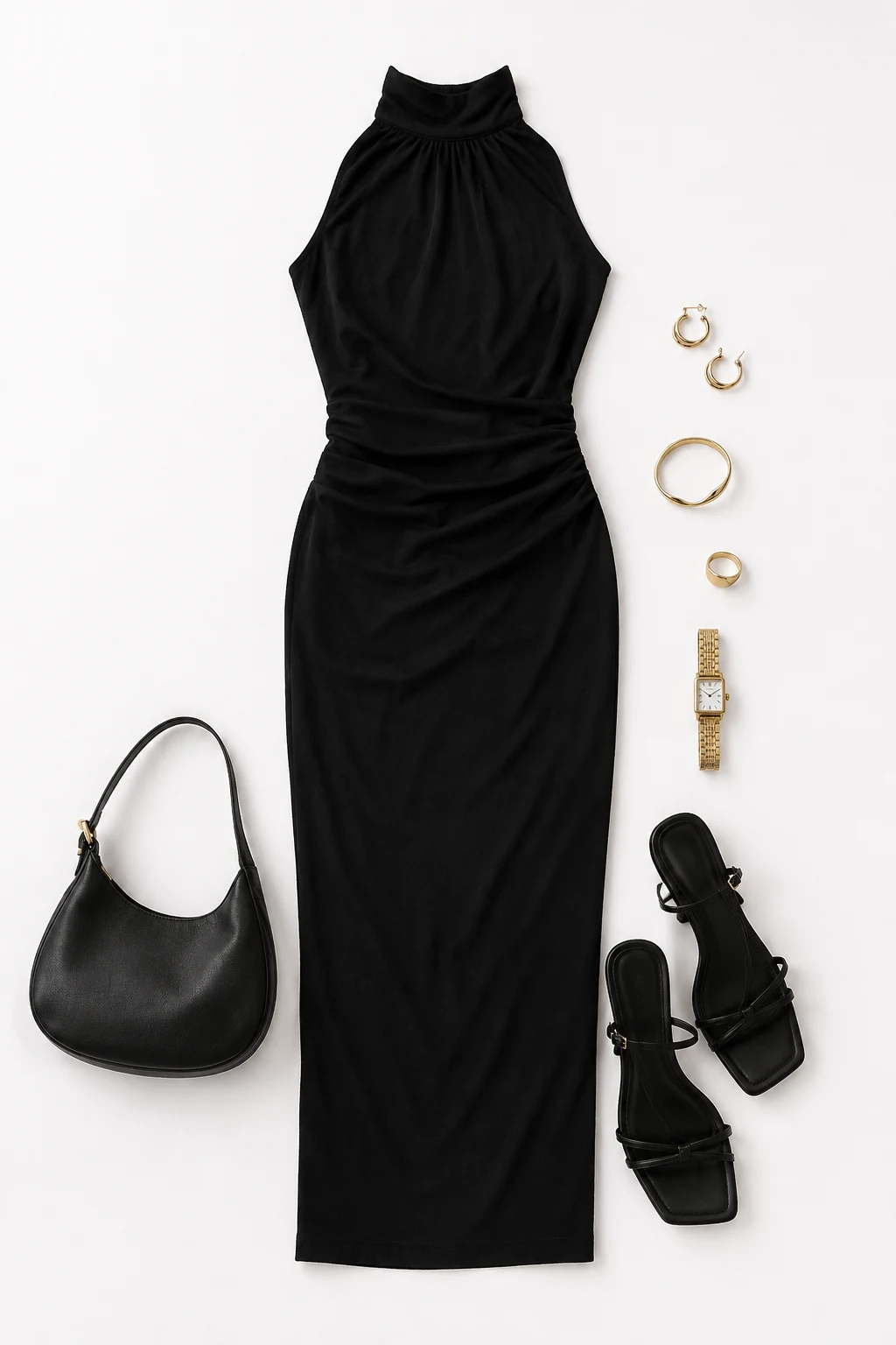 The Black Column Maxi With Minimalist Energy — Maxi Dress Pattern style outfit