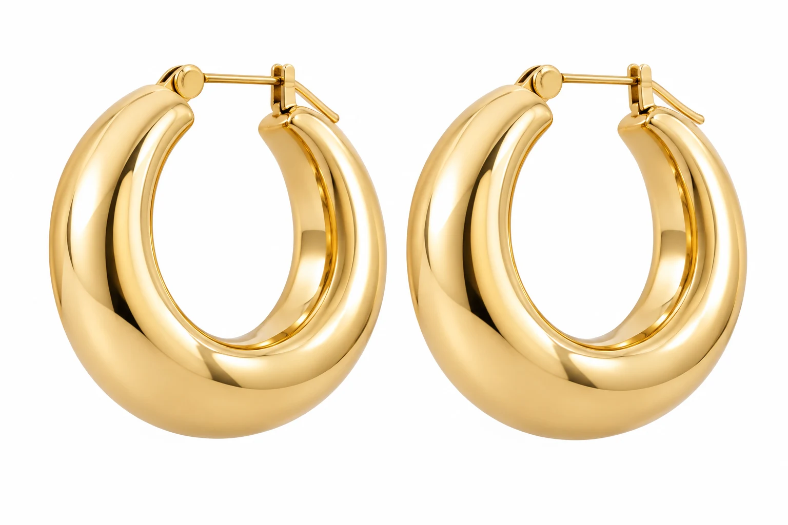 Chunky Gold Statement Hoop Earrings
