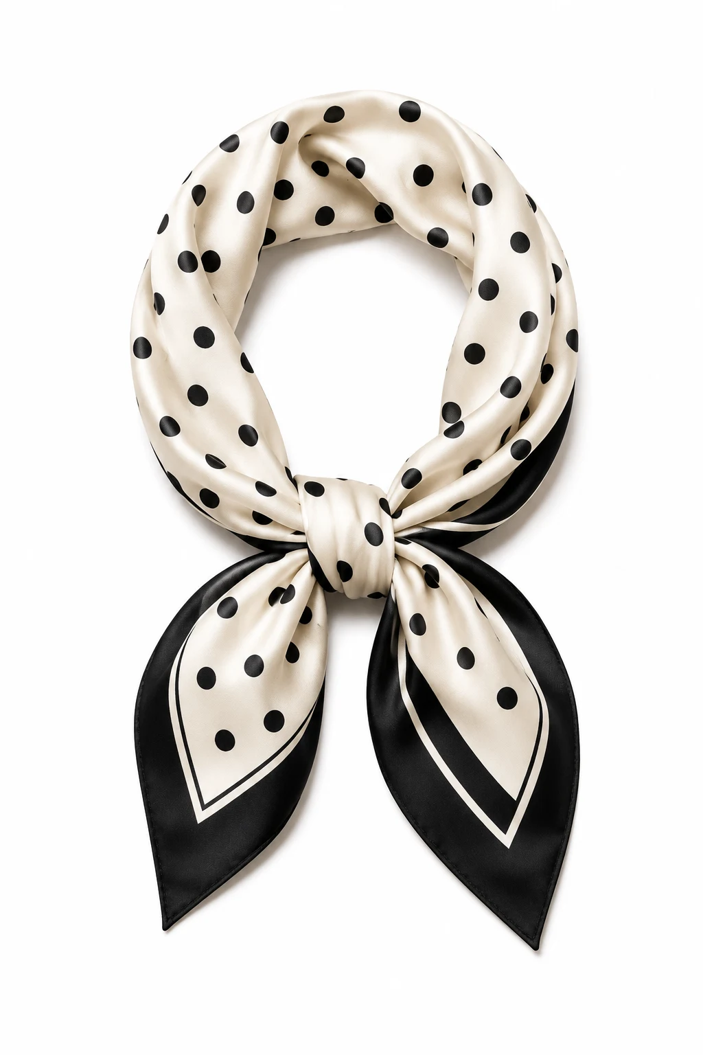 Vintage-Inspired Polka Dot Silk Scarf