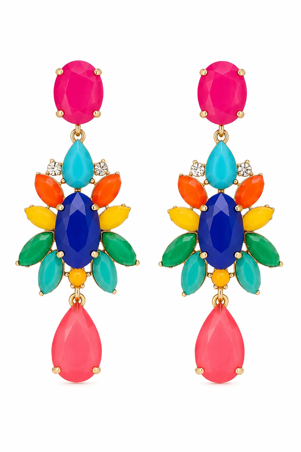 Colorful Statement Drop Earrings