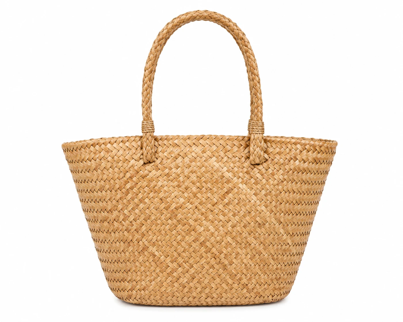 Woven Straw Basket Handbag