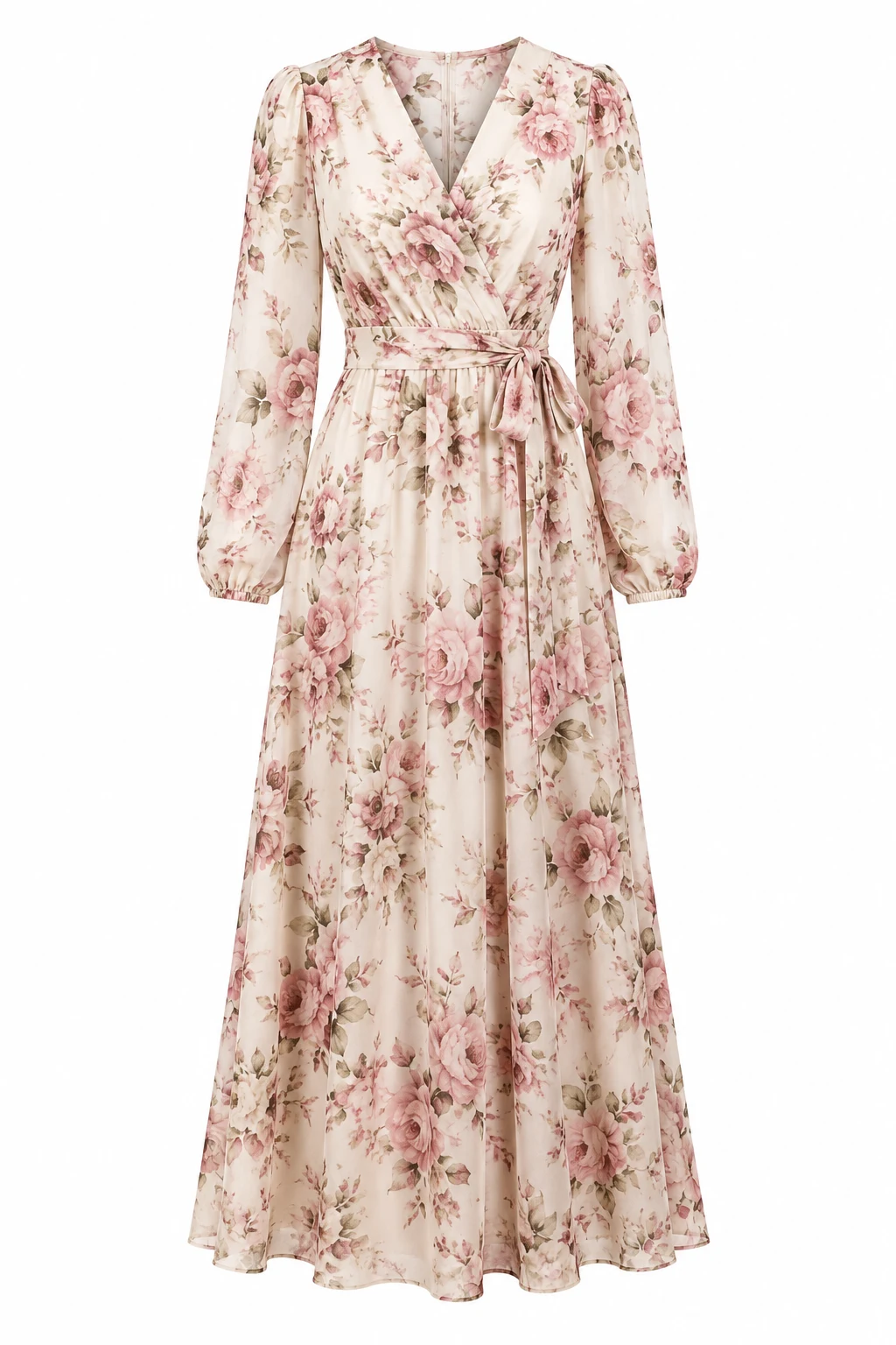 PRETTYGARDEN Women's Floral Maxi Dress with Long Sleeves