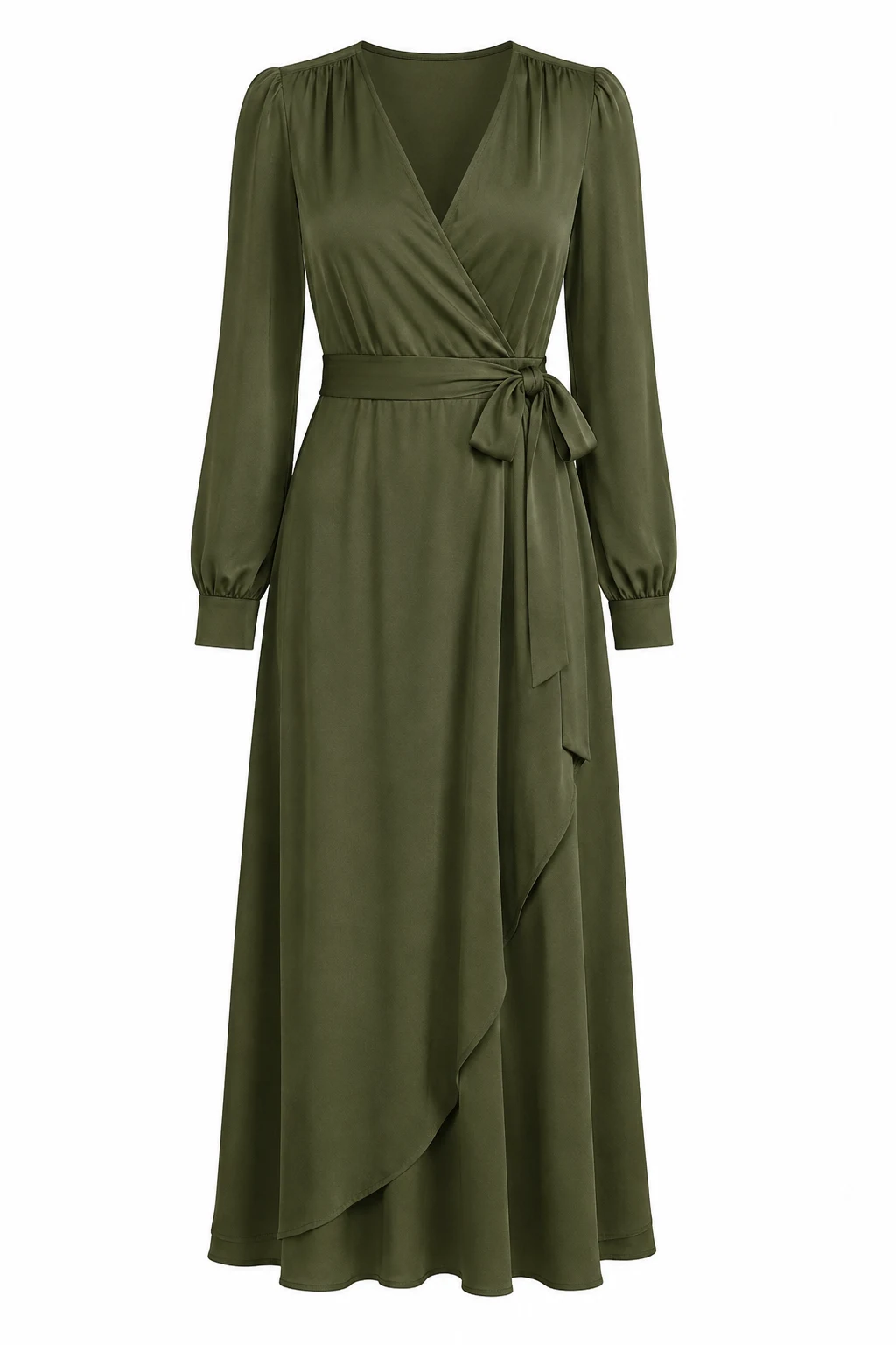 PRETTYGARDEN Women's Long Sleeve Wrap Maxi Dress