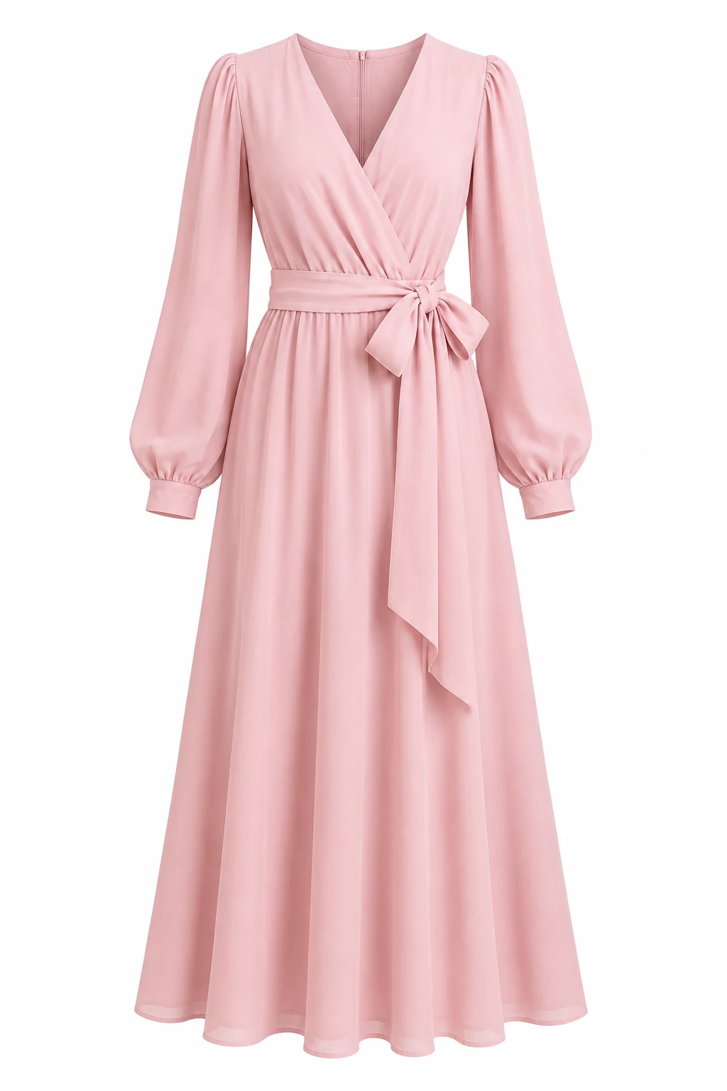 PRETTYGARDEN Women's Pink Long Sleeve Maxi Dress