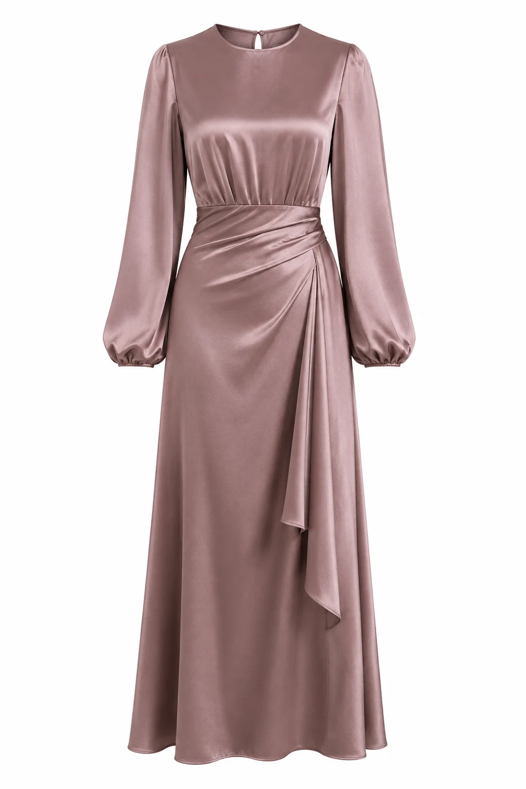 PRETTYGARDEN Women's Satin Long Sleeve Maxi Dress