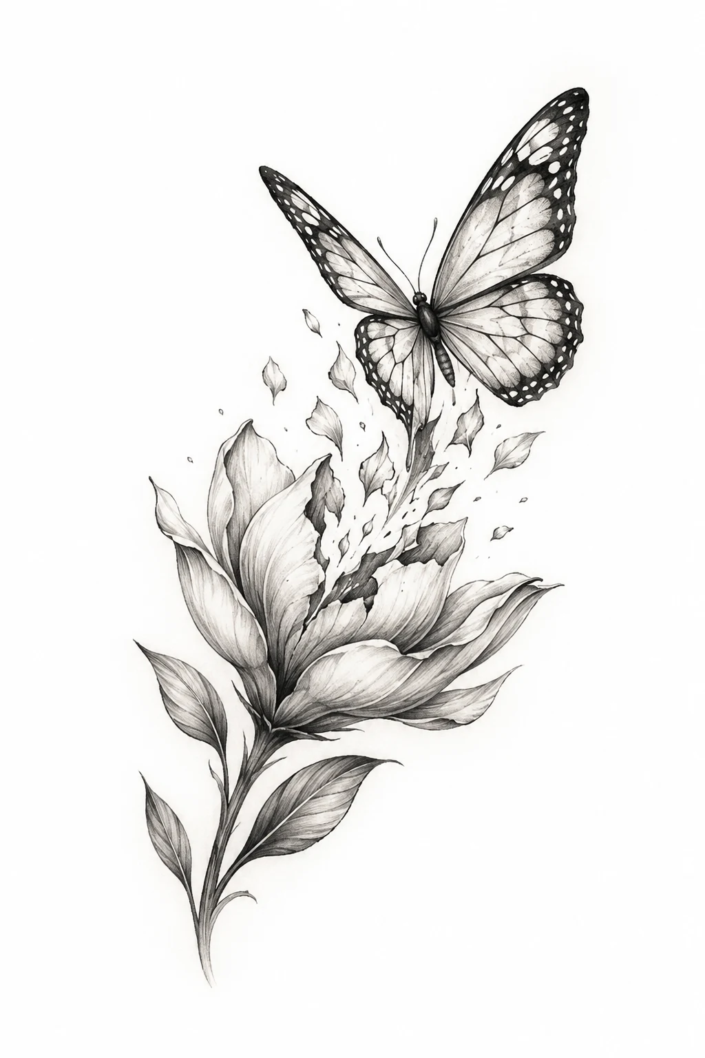 Butterfly Emerging From a Flower — meaningful butterfly tattoo style outfit