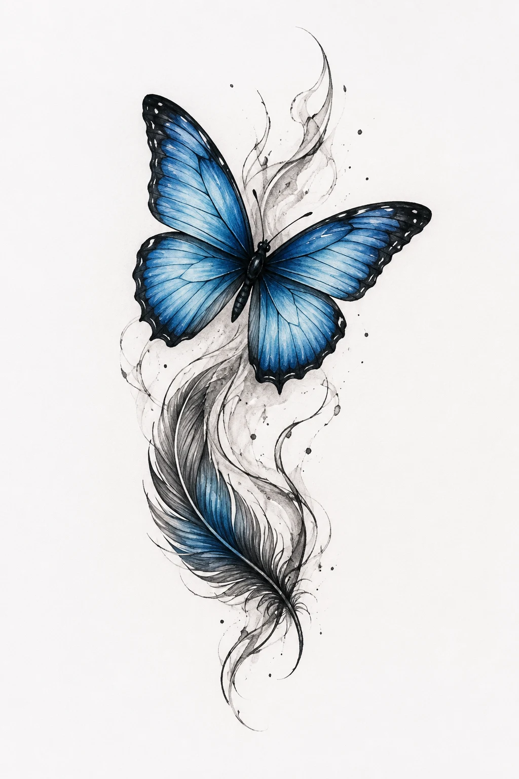 The Blue Butterfly for Freedom — meaningful butterfly tattoo style outfit