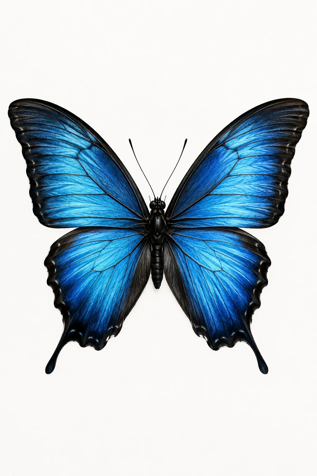 Blue Morpho Butterfly — mens butterfly tattoo style outfit, worn by a stylish man