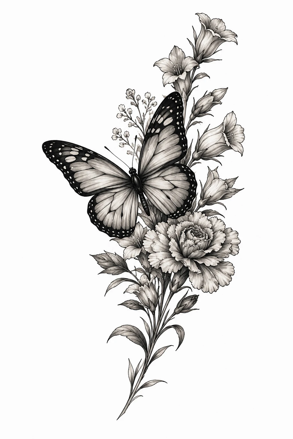 Butterfly With a Birth Flower — mens butterfly tattoo style outfit, worn by a stylish man