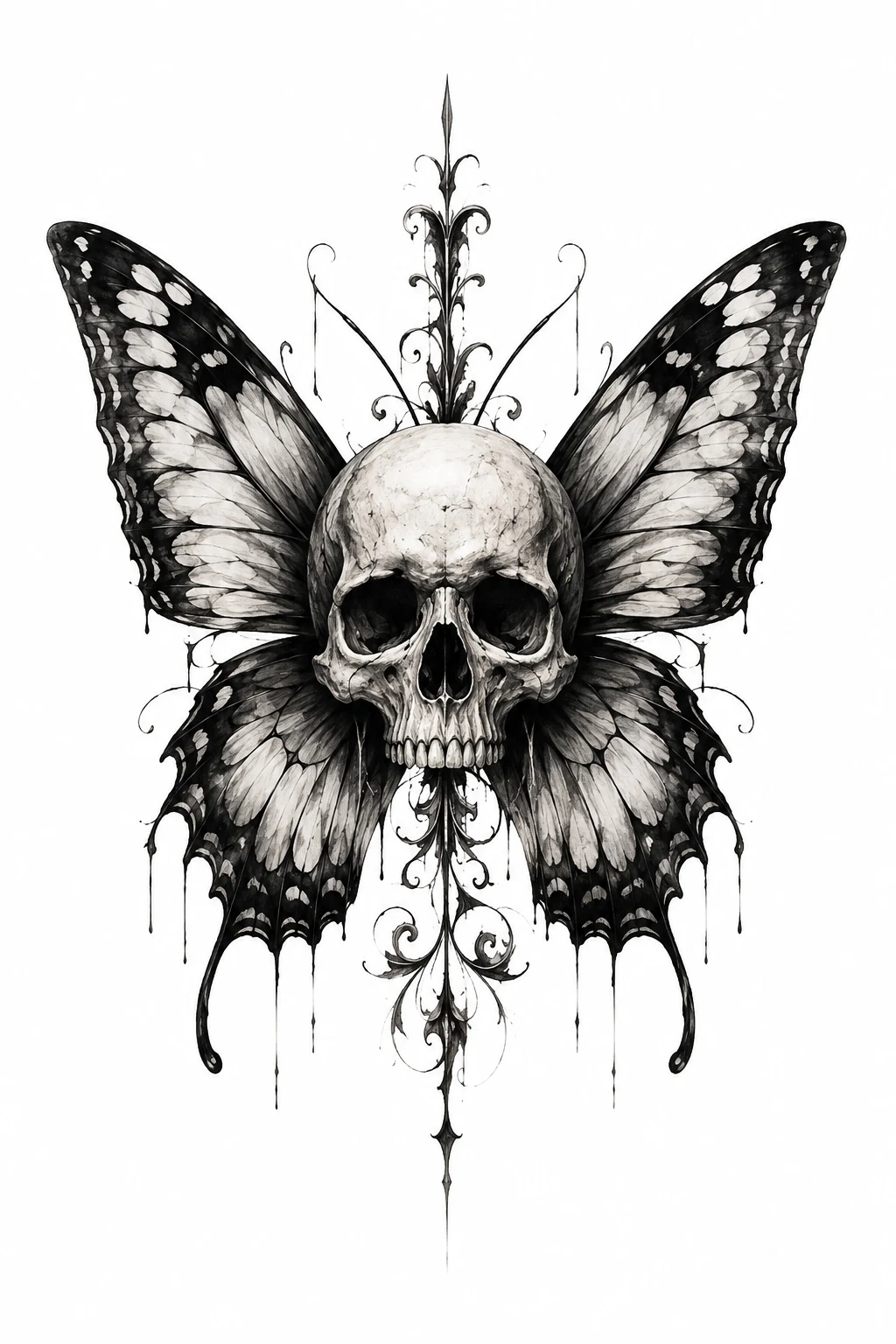 Butterfly With a Skull — mens butterfly tattoo style outfit, worn by a stylish man