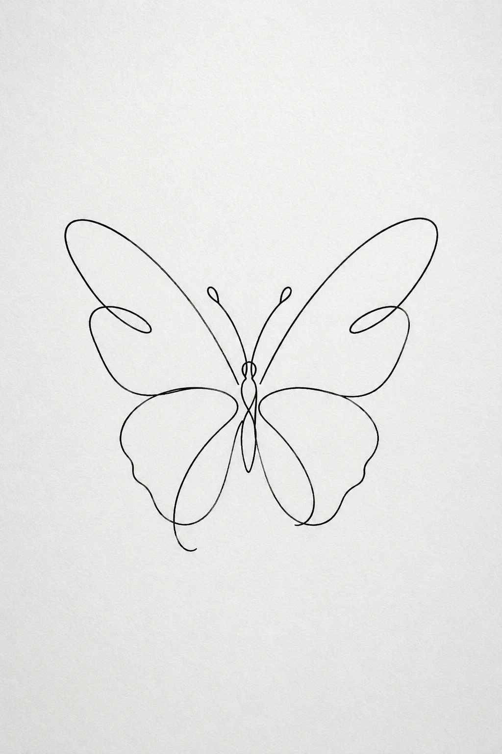 Minimalist Single-Line Butterfly — mens butterfly tattoo style outfit, worn by a stylish man