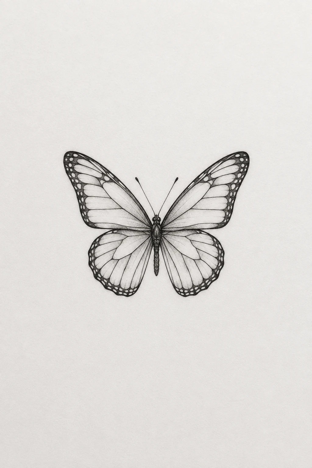 Fine-Line Black Butterfly — mini butterfly tattoo style outfit