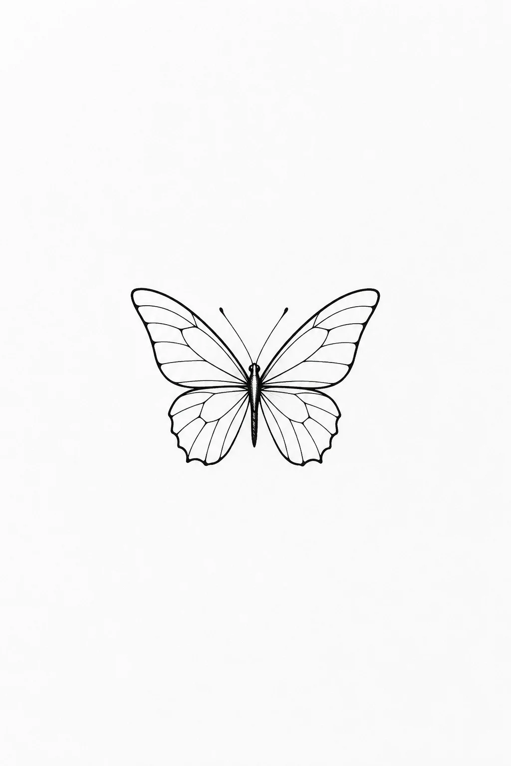 Minimalist Butterfly Outline — mini butterfly tattoo style outfit