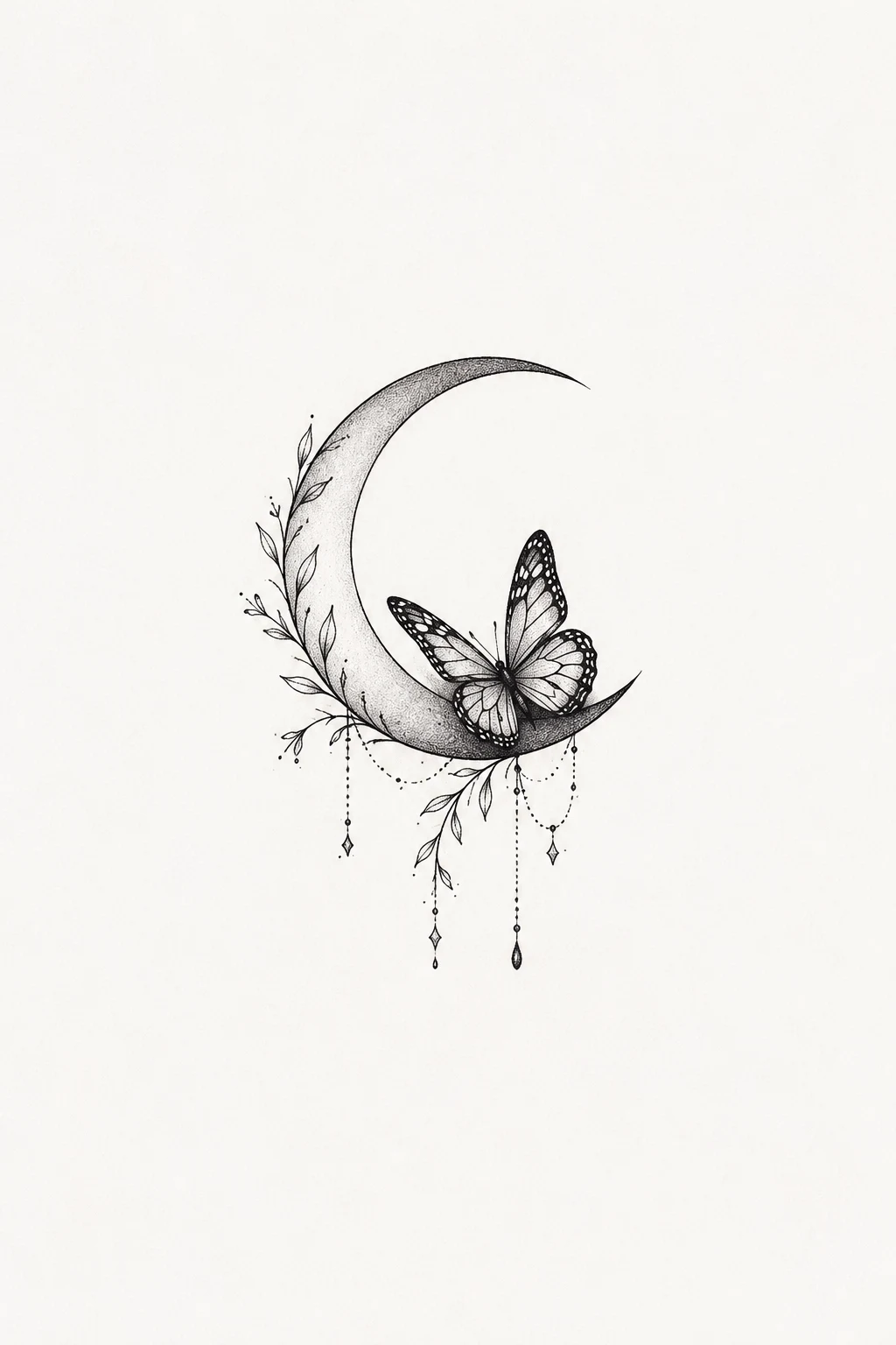 Crescent Butterfly — mini butterfly tattoo style outfit