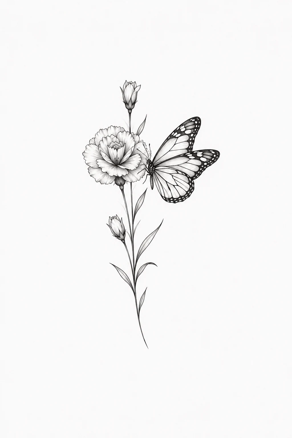Butterfly With a Birth Flower — mini butterfly tattoo style outfit