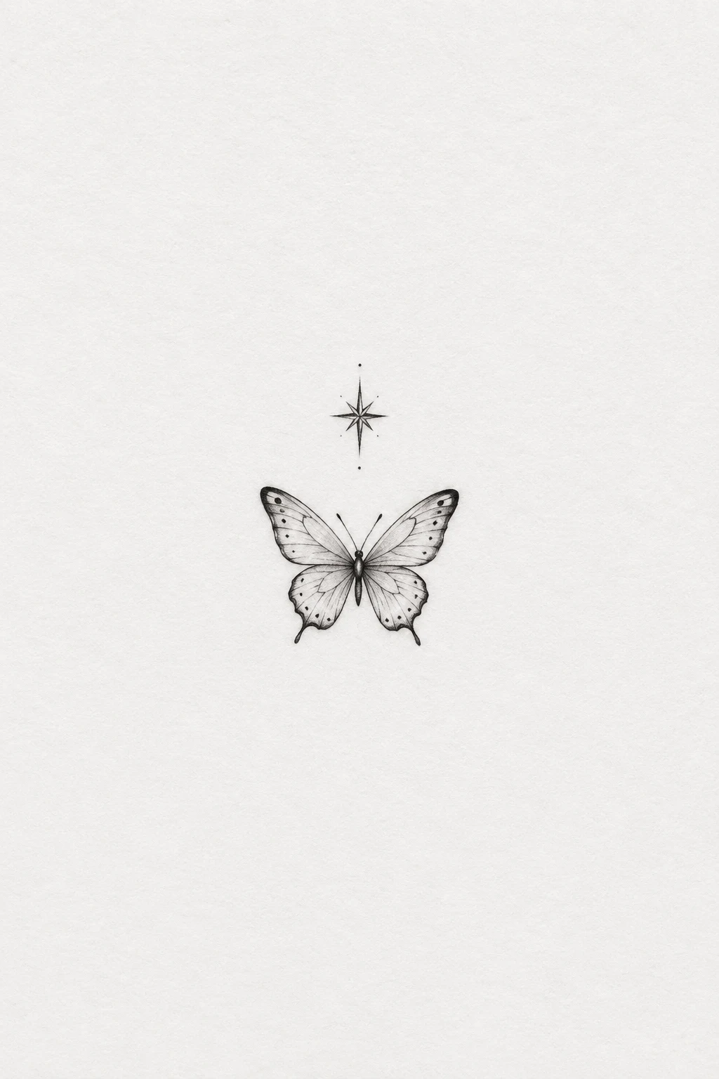 Mini Butterfly With a Tiny Star — mini butterfly tattoo style outfit