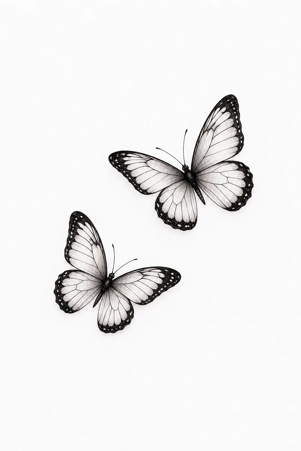 Matching Butterfly Pair — mini butterfly tattoo style outfit