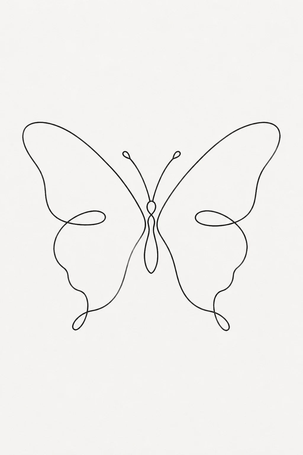 Abstract Single-Line Butterfly — minimalist butterfly tattoo style outfit