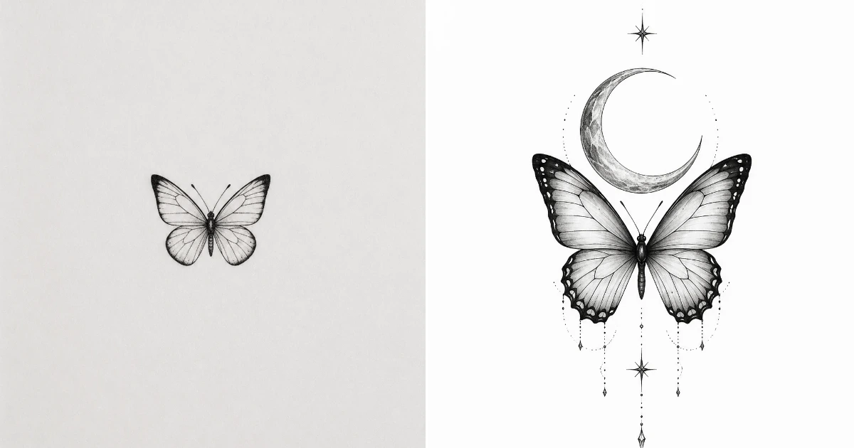 Minimalist butterfly tattoo: 11 Chic Tattoo Ideas for minimalist butterfly tattoo