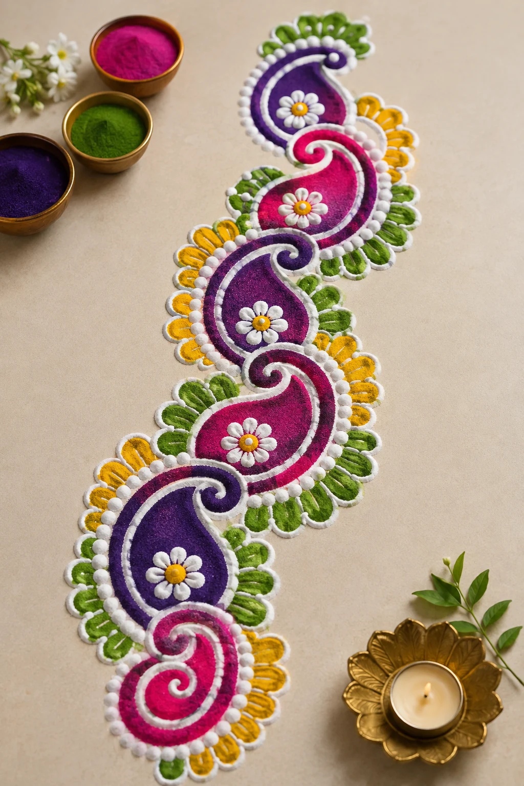 Paisley Border — modern rangoli designs style outfit