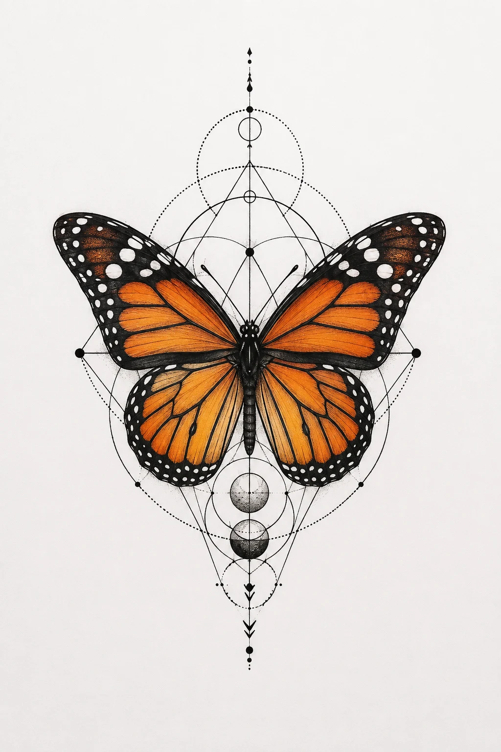 Geometric Monarch Butterfly Tattoo — monarch butterfly tattoo style outfit