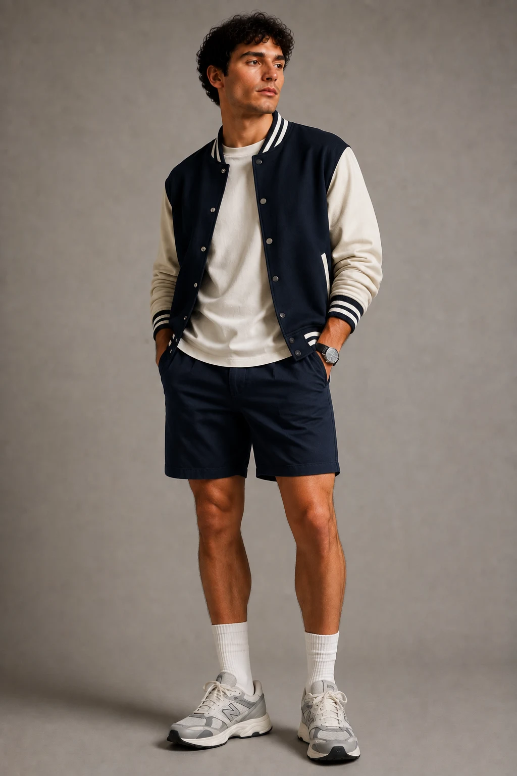 The Varsity-Inspired Summer Look — new balance 9060 outfit men summer style outfit, worn by a stylish man