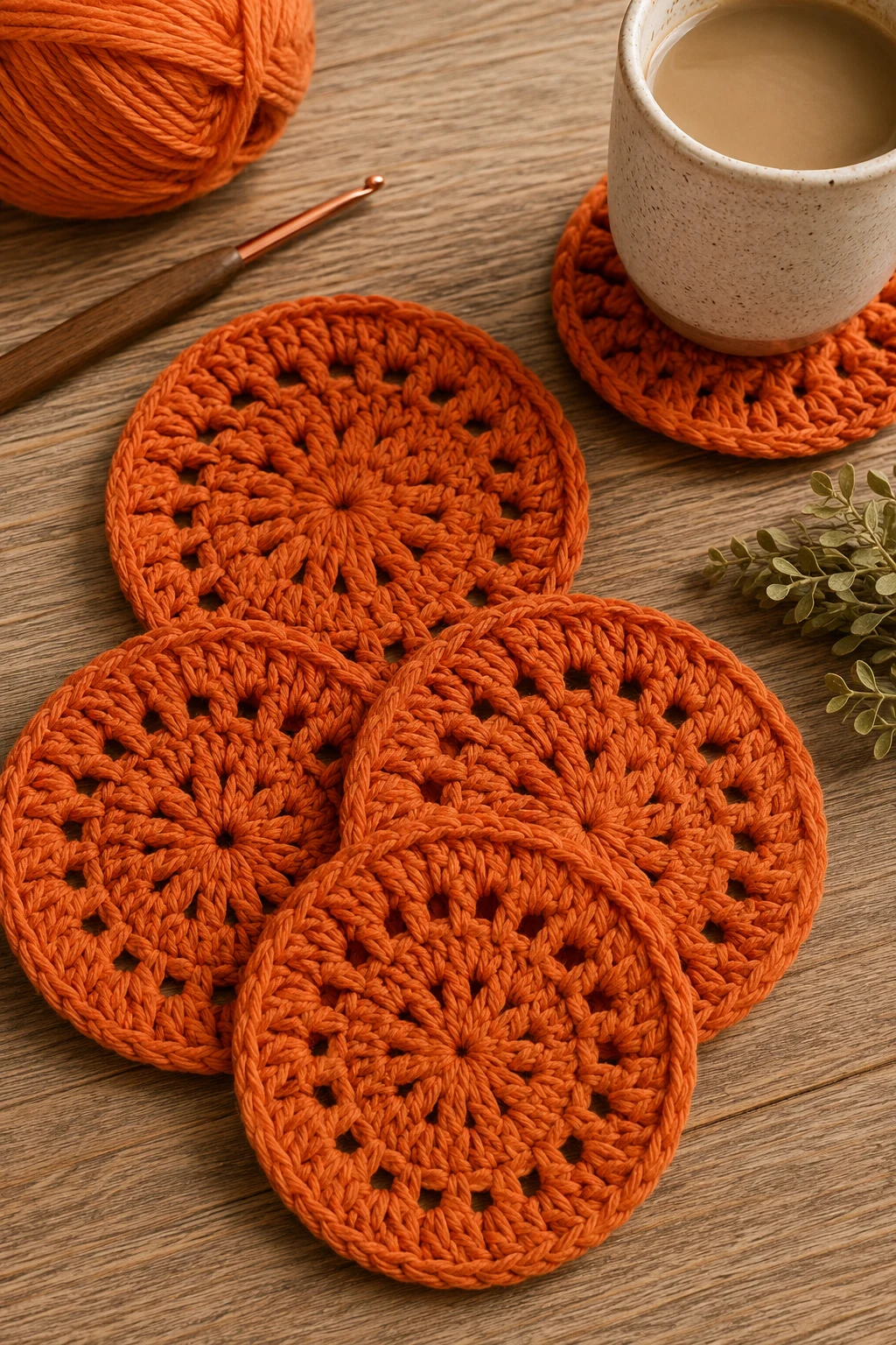 Orange Crochet Coasters — orange crochet ideas style outfit