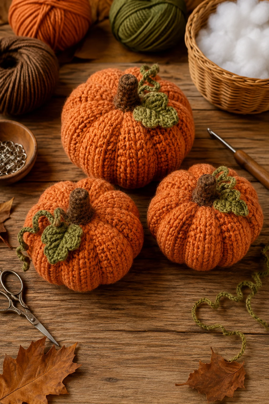 Orange Crochet Pumpkin Trio — orange crochet ideas style outfit