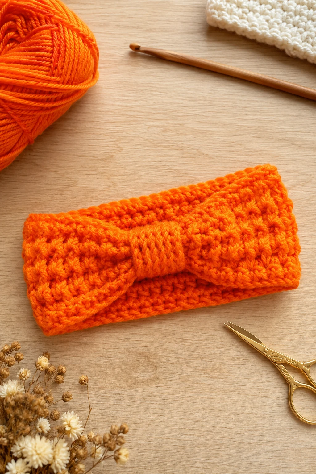 Neon Orange Crochet Headband — orange crochet ideas style outfit