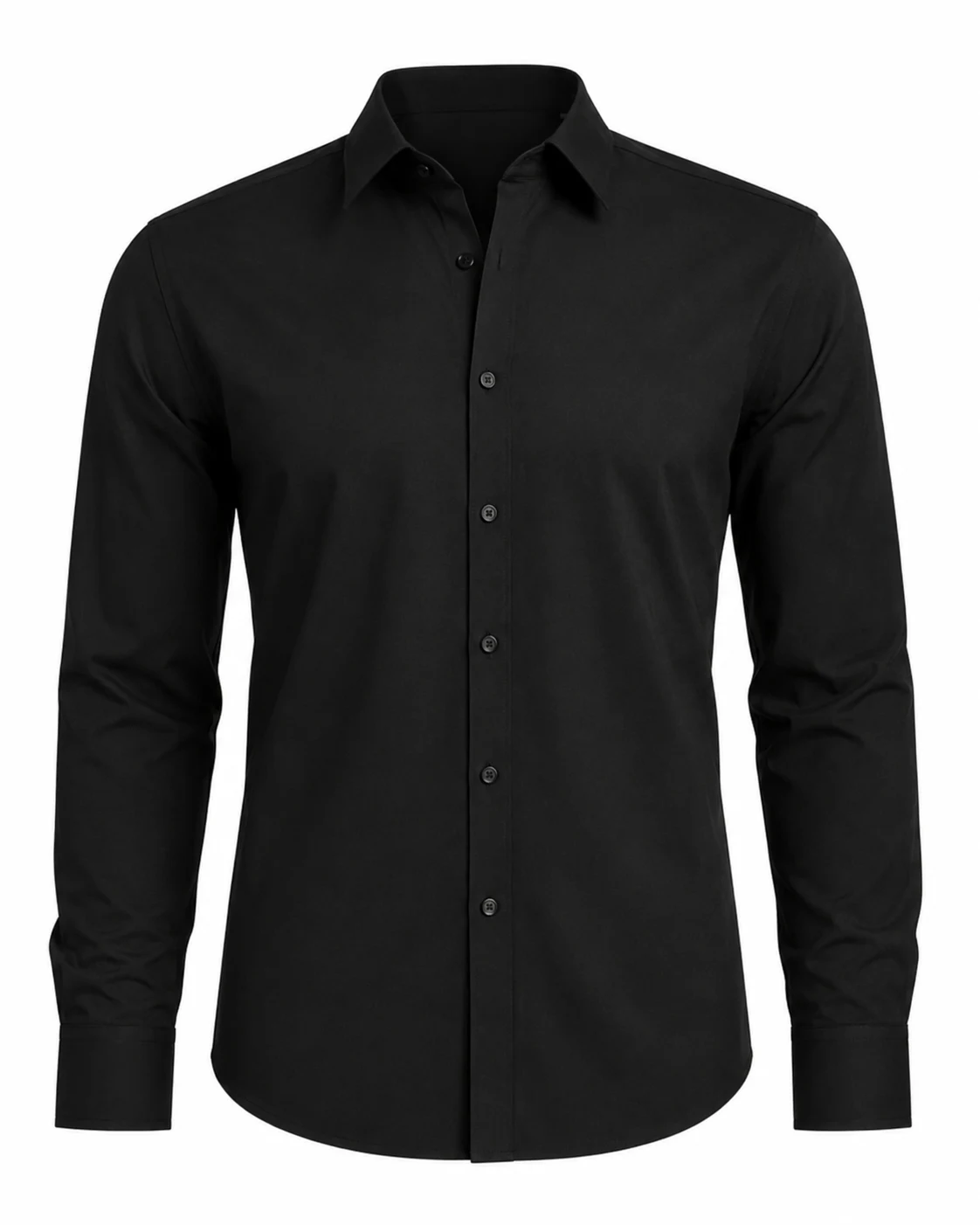 COOFANDY Men's Long Sleeve Button Down Dress Shirt Black