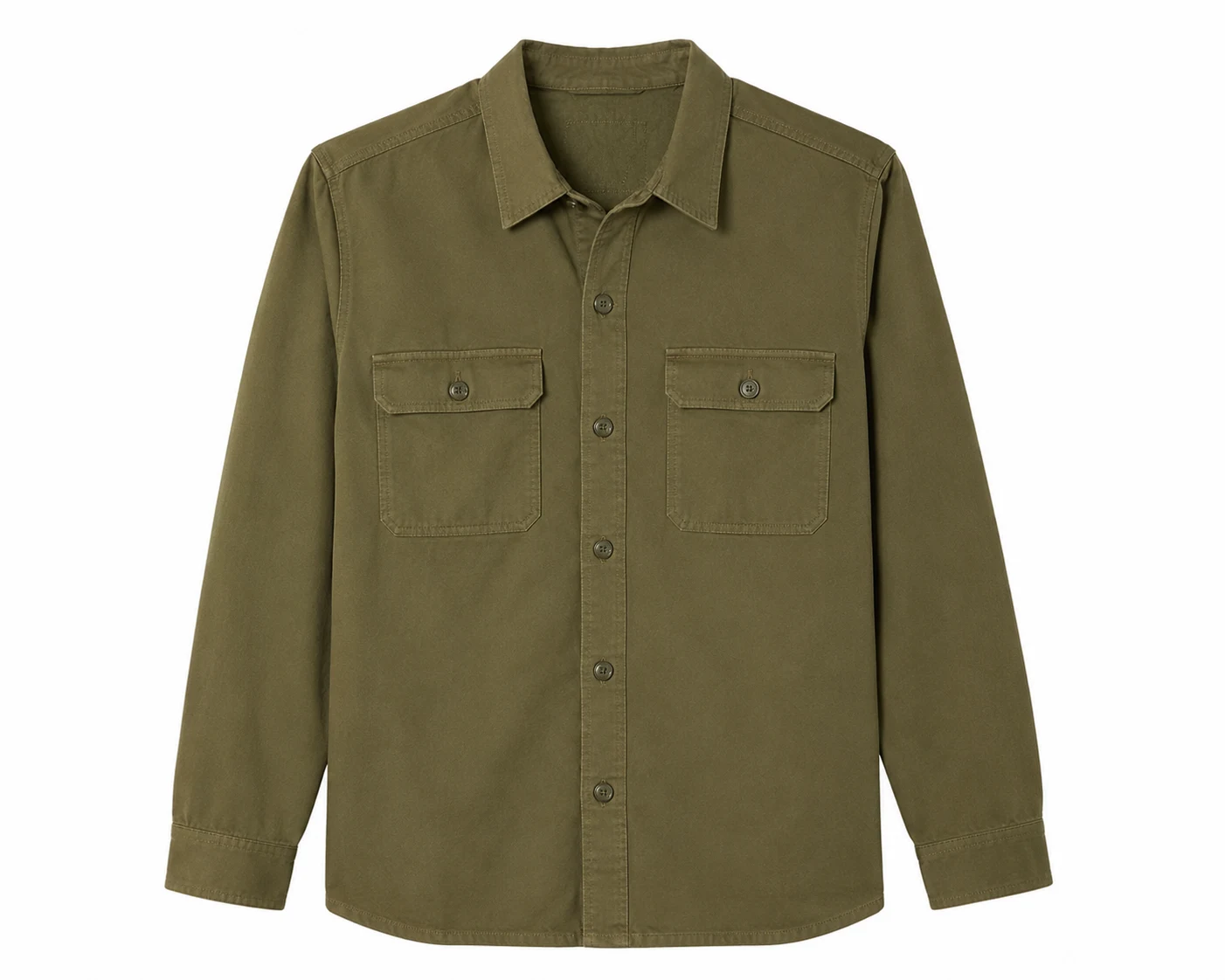 Amazon Essentials Men's Cotton Twill Overshirt Olive