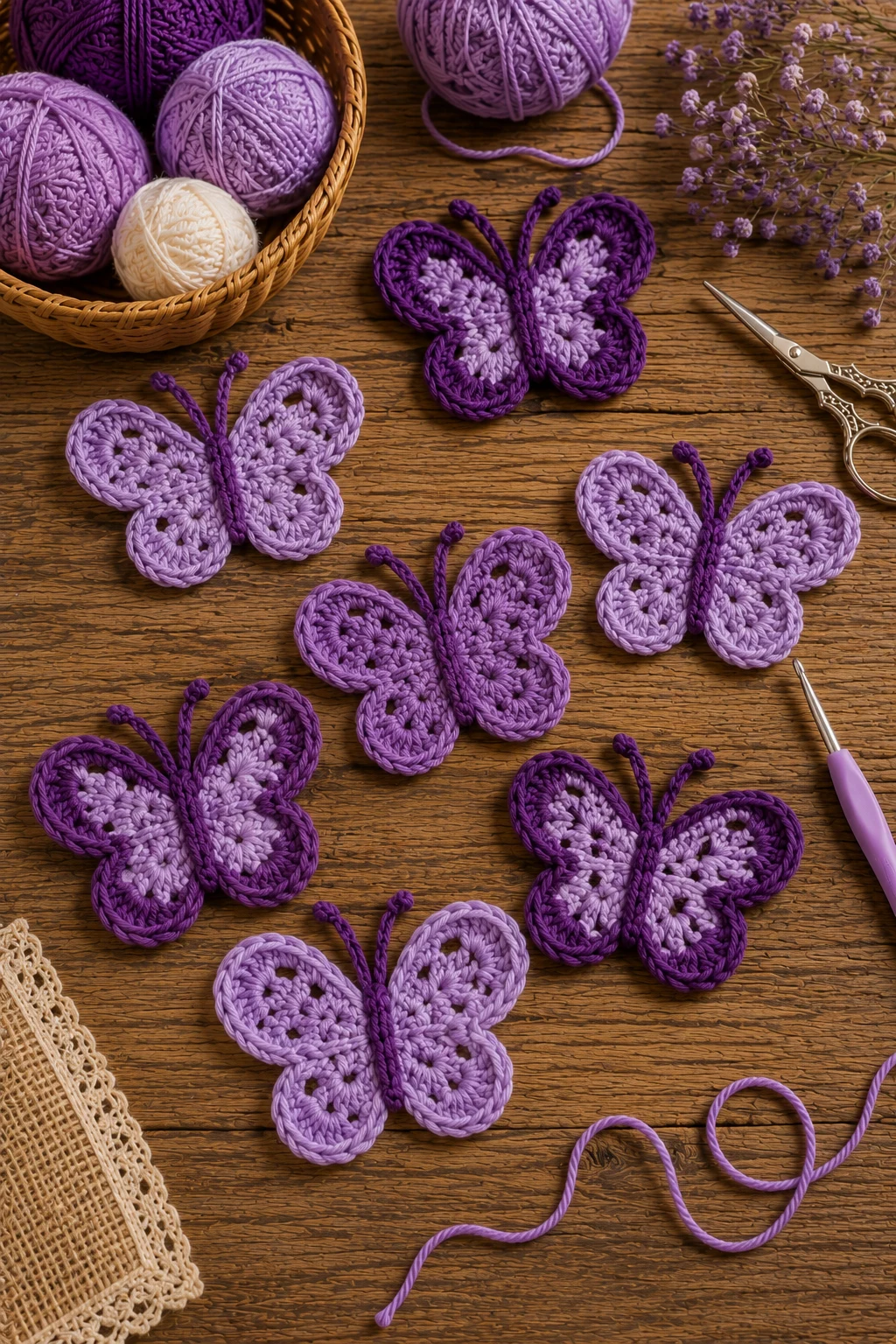 Purple Butterfly Appliqués — purple crochet ideas style outfit