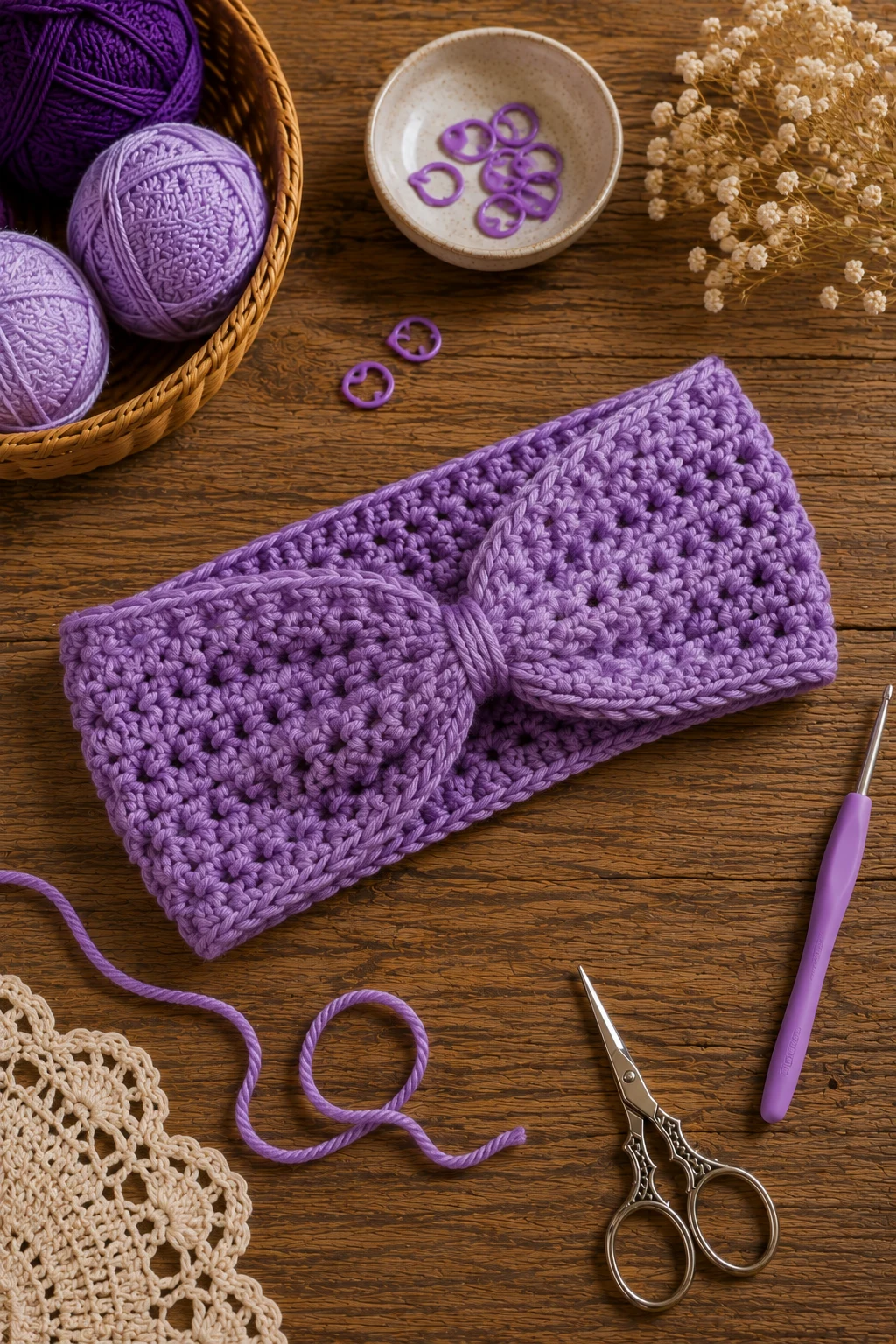 Purple Crochet Headband — purple crochet ideas style outfit