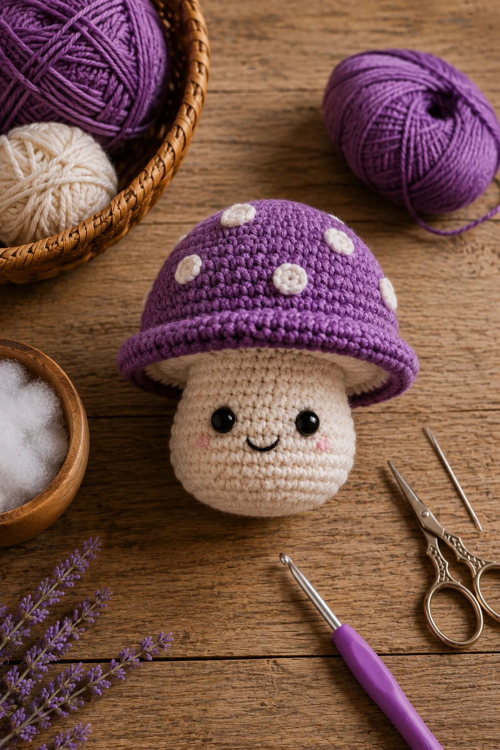 Purple Crochet Mushroom Plushie — purple crochet ideas style outfit