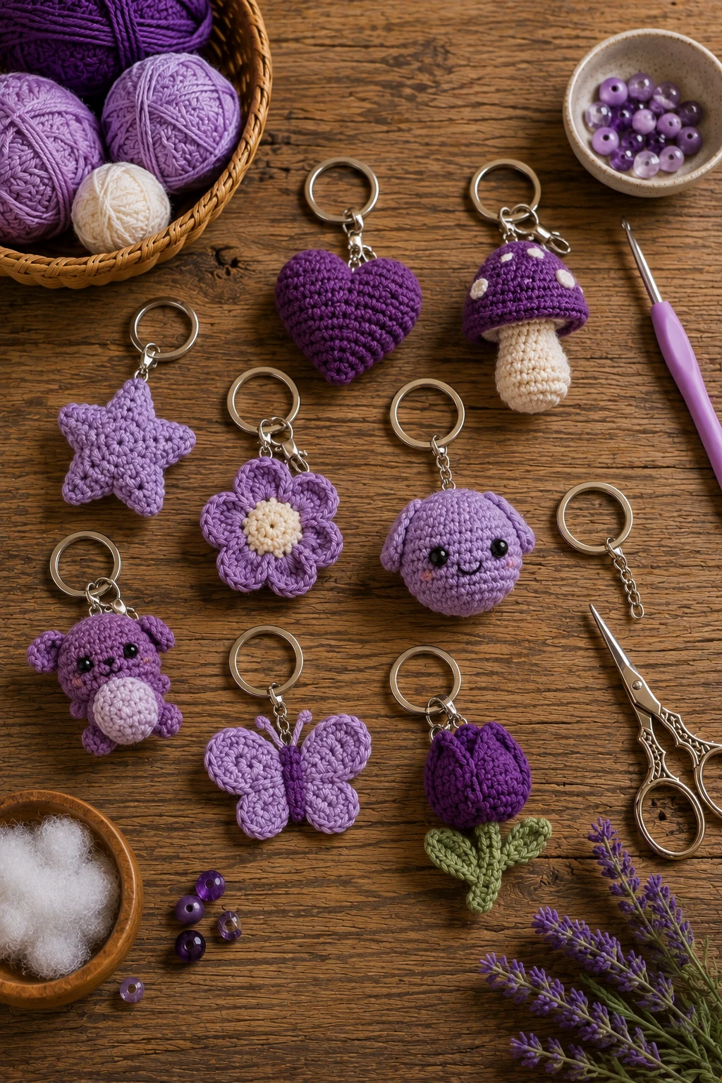 Purple Crochet Keychain Ideas — purple crochet ideas style outfit