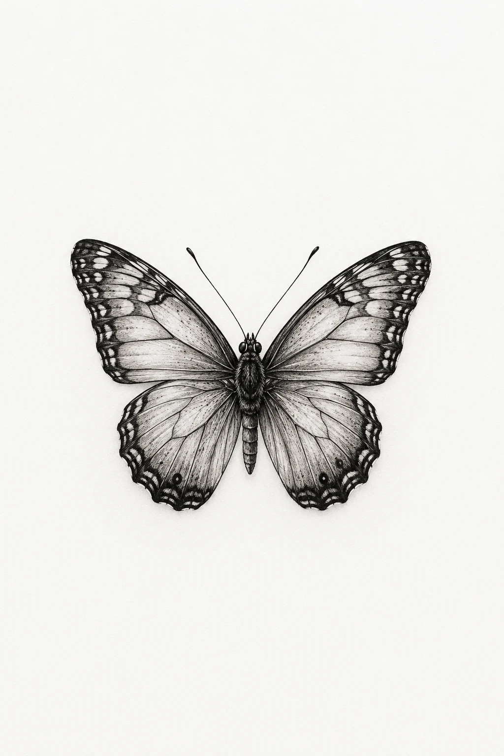 Small Butterfly, Maximum Detail — realistic butterfly tattoo style outfit