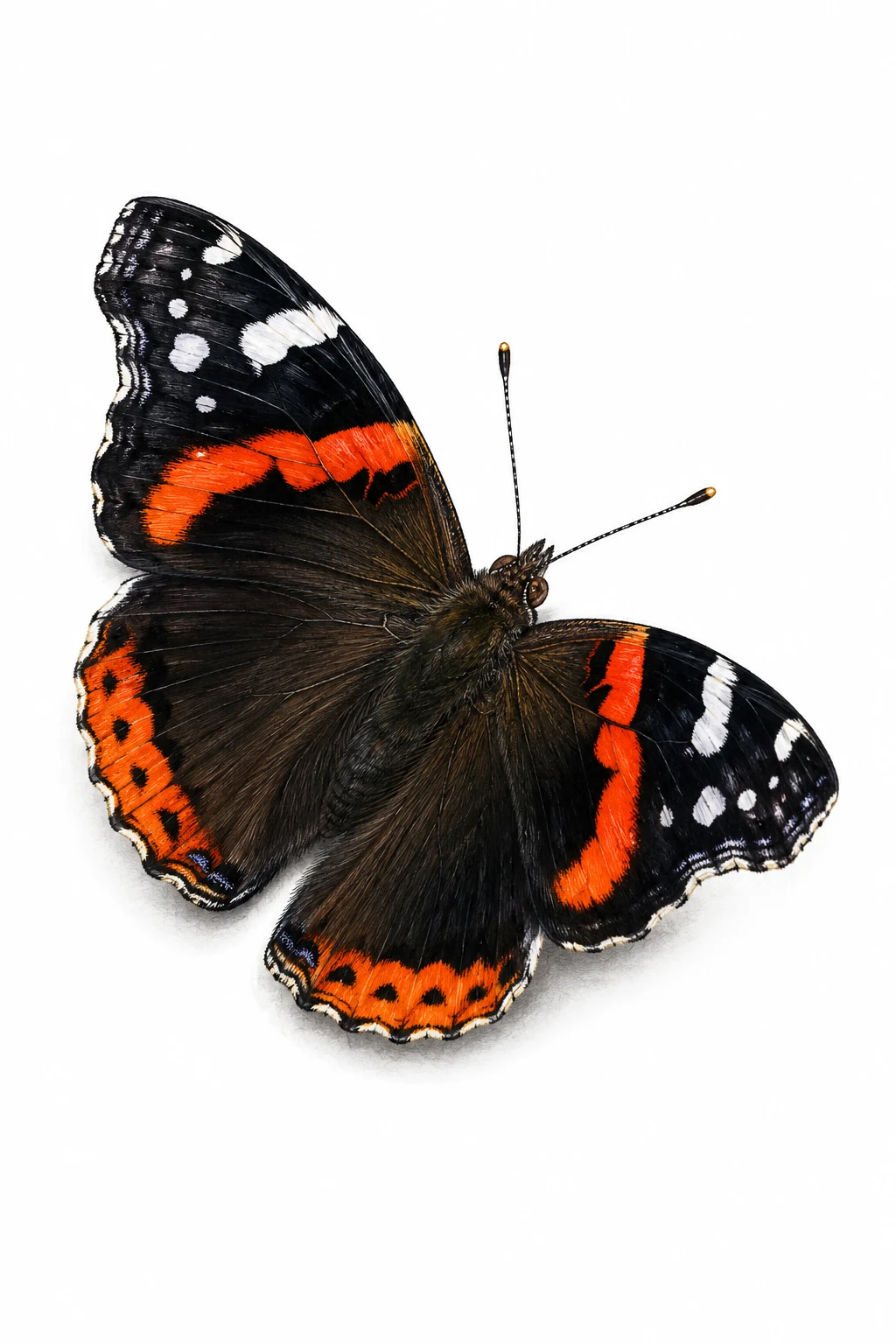 Red Admiral With Fine Detail — realistic butterfly tattoo style outfit
