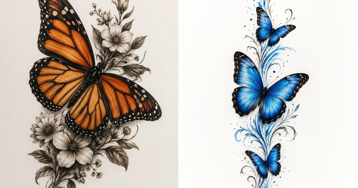 Realistic butterfly tattoo: 14 Best Tattoo Ideas for realistic butterfly tattoo