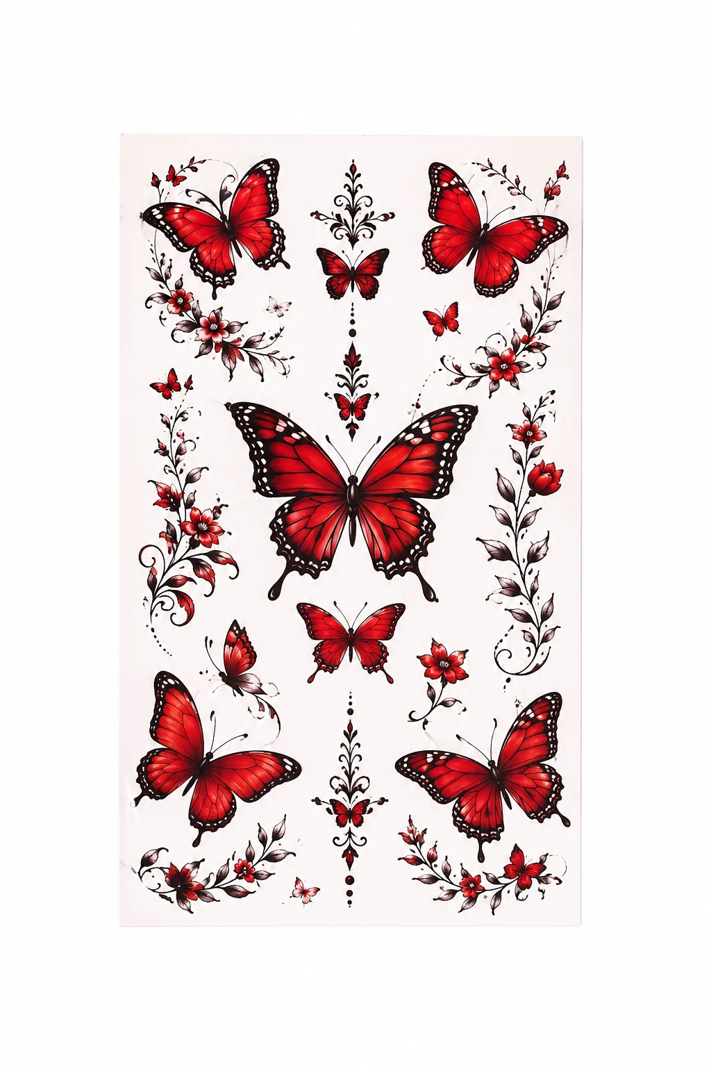 Yazhiji Red Butterfly Temporary Tattoos
