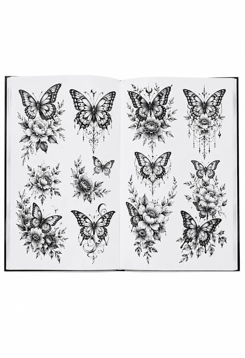 Butterfly and Floral Tattoo Stencil Book