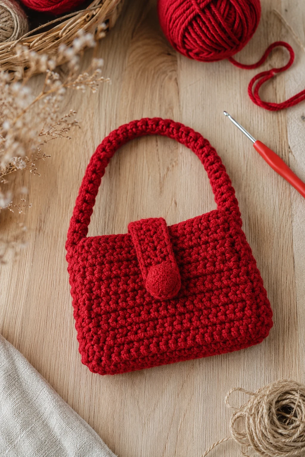 Red Yarn Crochet Ideas for a Mini Handbag — red yarn crochet ideas style outfit