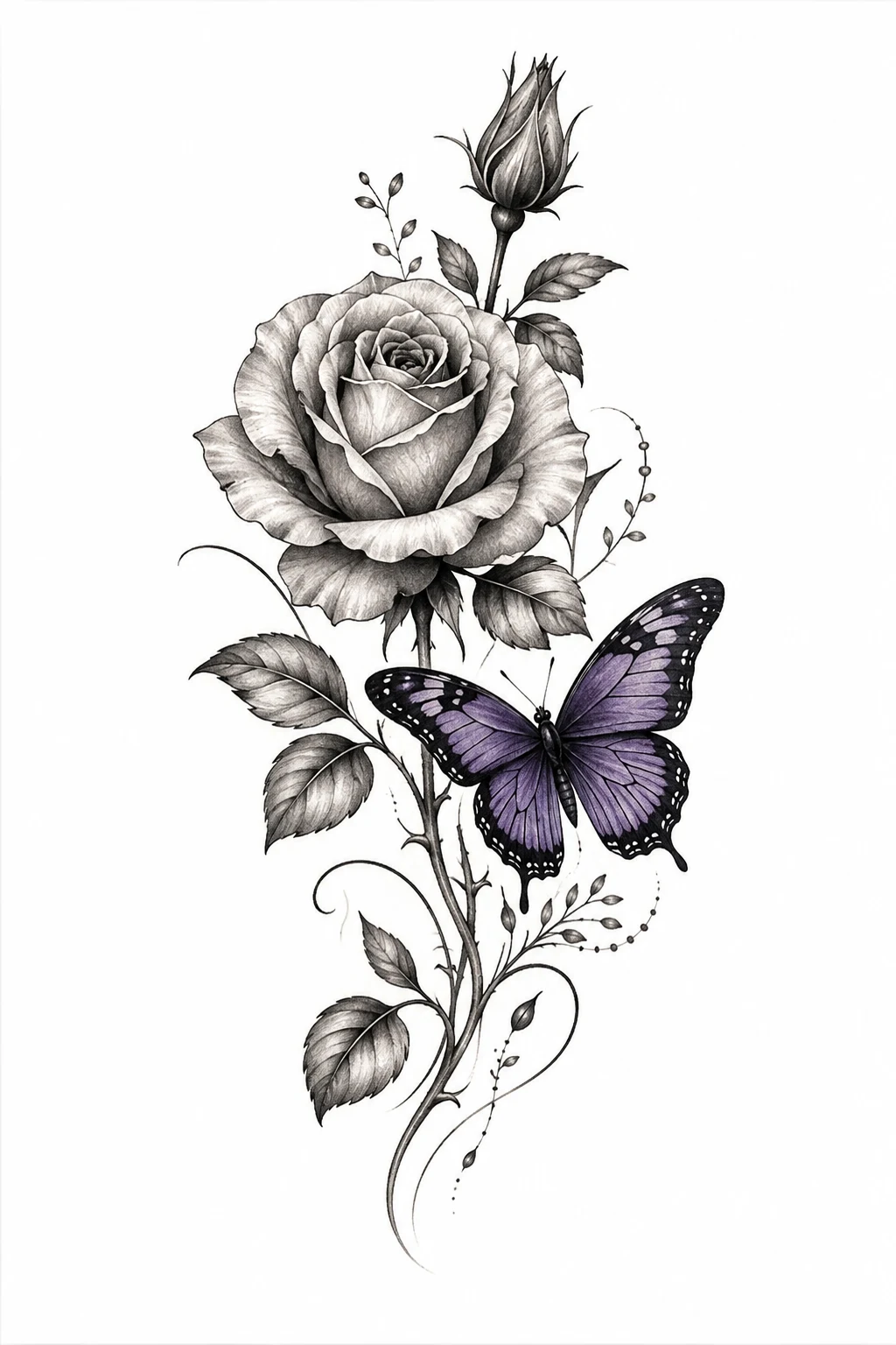 Rose with Butterfly Tattoo for Women on the Forearm — rose with butterfly tattoo for women style outfit