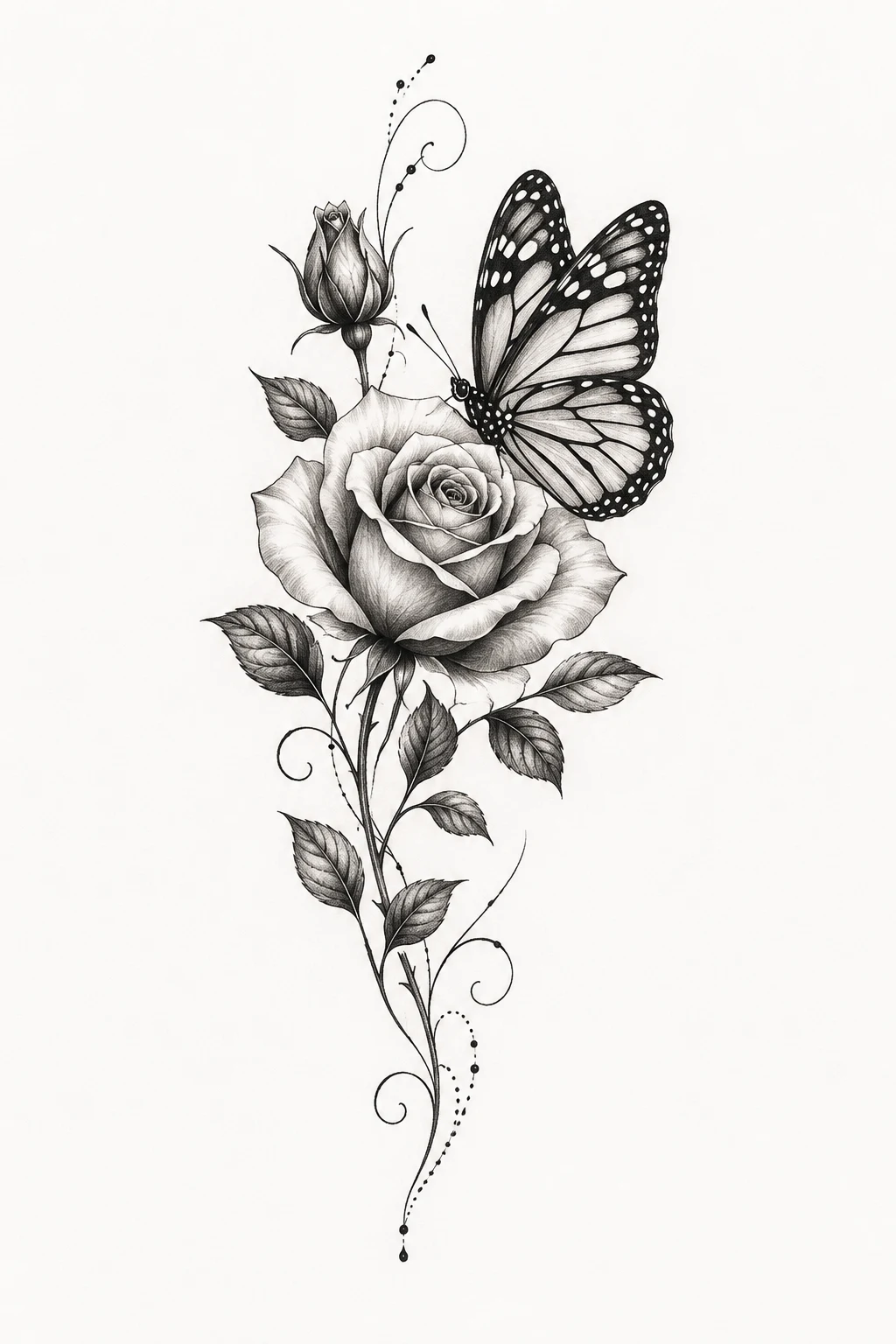 Rose With Butterfly Tattoo for Women on the Wrist — rose with butterfly tattoo for women style outfit